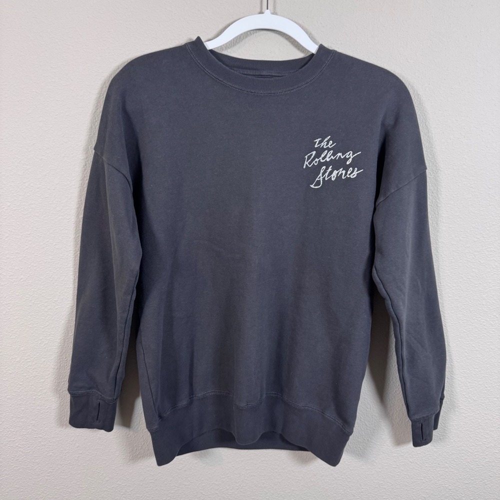 Abercrombie Kids Rolling Stones Tour of America 78 Graphic Sweatshirt Grey 13/14